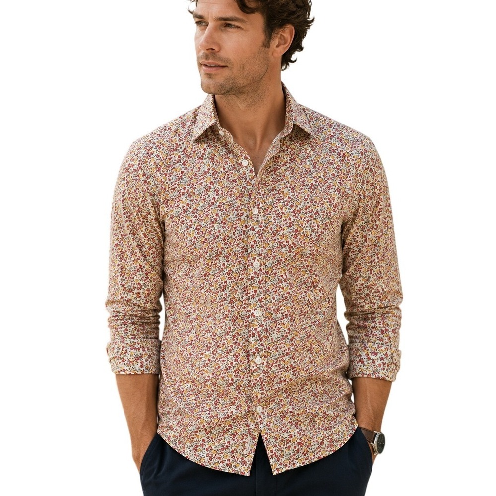 J.Crew Slim Flex Washed Floral Button‎ Down Shirt Men's Medium